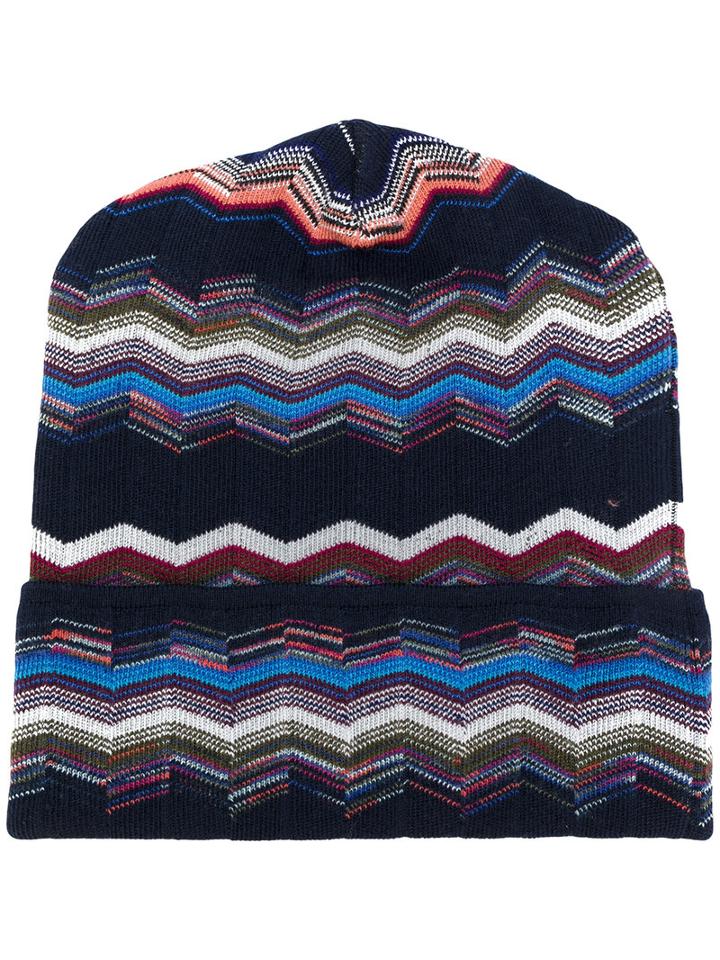 Missoni - Patterned Beanie - Men - Nylon/wool - One Size, Blue, Nylon/wool
