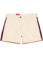 Gucci Cotton Shorts With Web - White