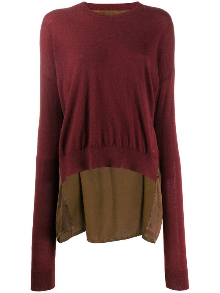 Uma Wang Contrast Back Sweater - Red