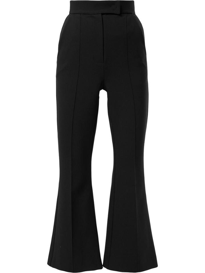 Dalood Cropped Flared Trousers - Black