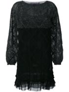 Twin-set - Sheer Metallic Dress - Women - Polyester - L, Black, Polyester