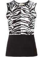 Fausto Puglisi Zebra Panel Tank, Women's, Size: 42, Black, Viscose/polyamide