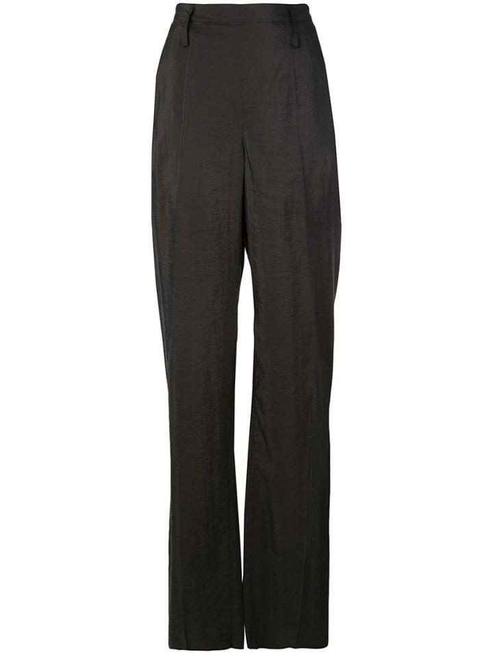 Lemaire High Waisted Wide Leg Trousers - Brown