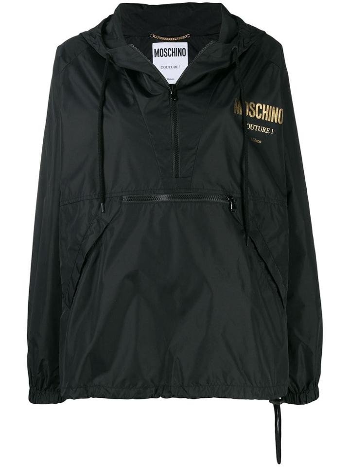 Moschino Logo Anorak - Black