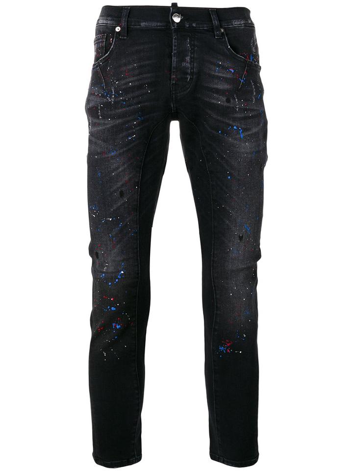 Les Hommes Urban Skinny Jeans, Men's, Size: 30, Black, Cotton/spandex/elastane