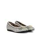 Roberto Cavalli Junior Teen Studded Logo Ballerinas - White