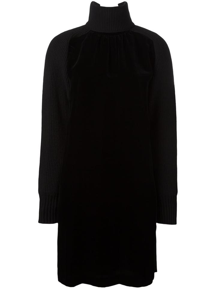 Sacai Panelled Turtleneck Dress - Black