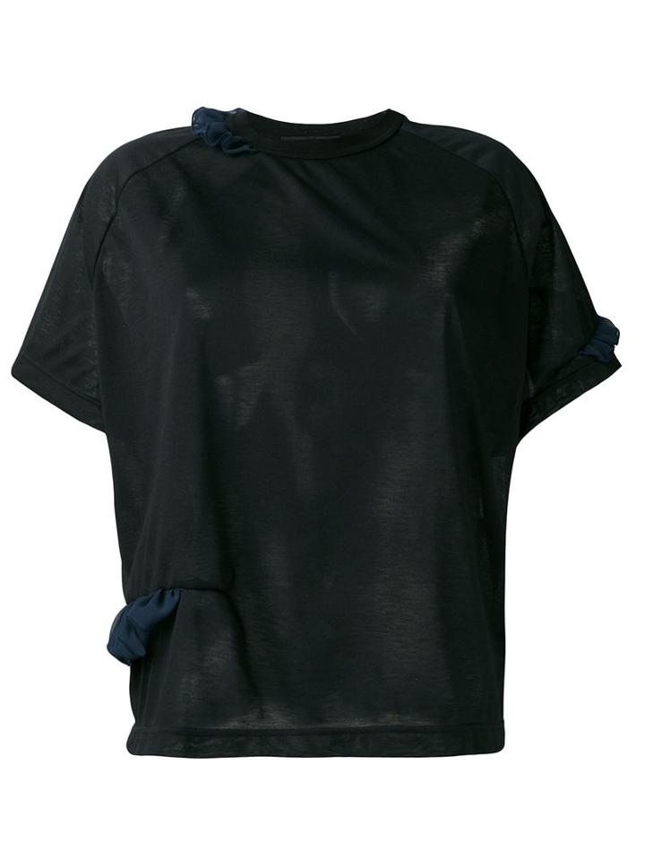 Kolor - Round Neck T-shirt - Women - Polyester - 2, Blue, Polyester