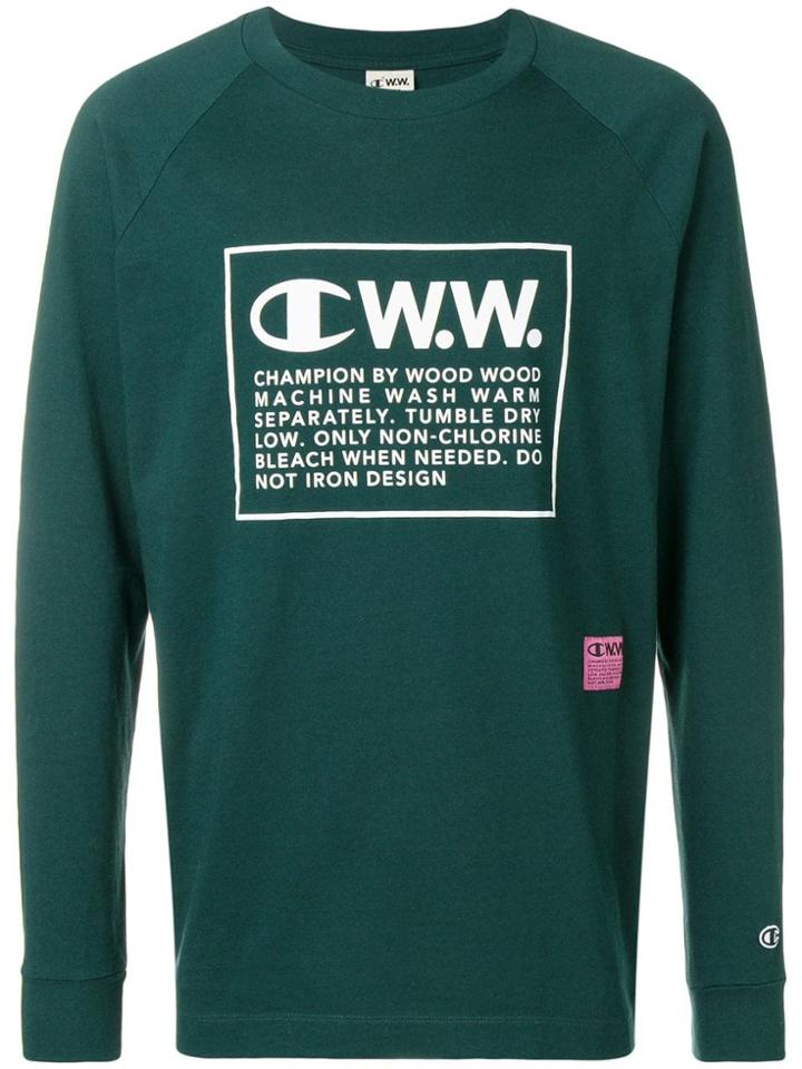 Champion X Wood Wood Logo Long Sleeve T-shirt - Green