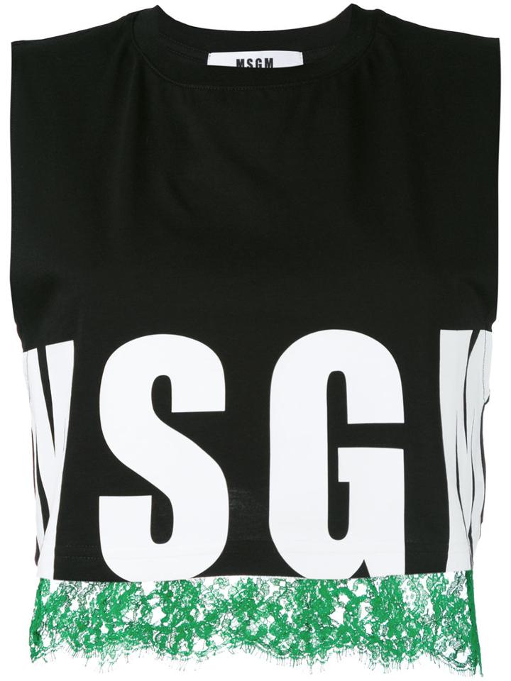 Msgm Logo Shift Dress, Women's, Size: Large, Black, Cotton