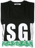 Msgm Logo Shift Dress, Women's, Size: Large, Black, Cotton