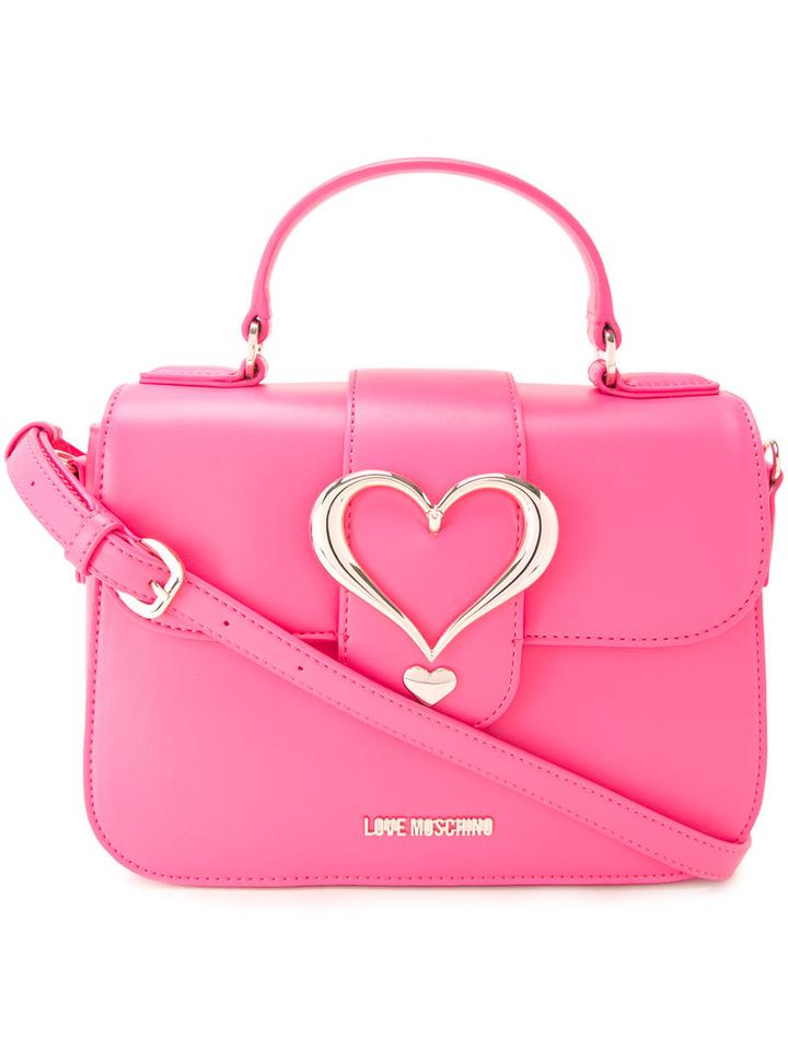 Love Moschino Heart Buckle Cross Body Bag, Women's, Pink/purple, Polyurethane