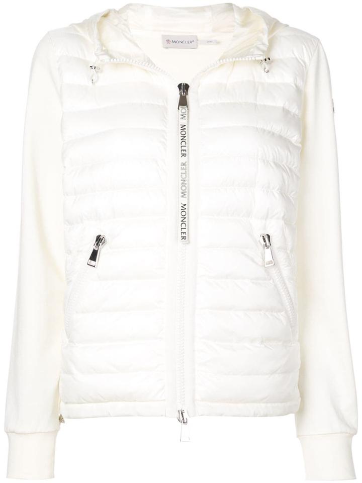Moncler Padded Front Zipped Hoodie - White
