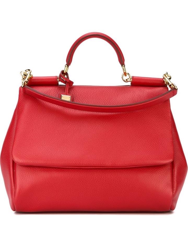 Dolce & Gabbana Sicily Tote, Women's, Red, Deer Skin