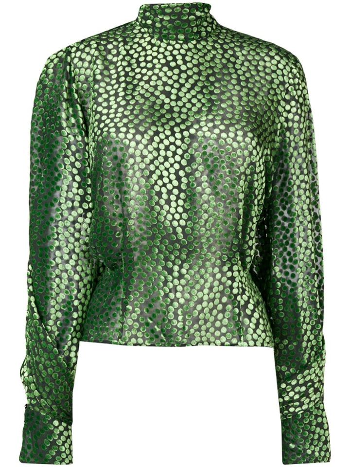 Petar Petrov Polka Dot Blouse - Green