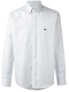 Etro Jacquard Button Down Shirt, Men's, Size: 39, White, Cotton