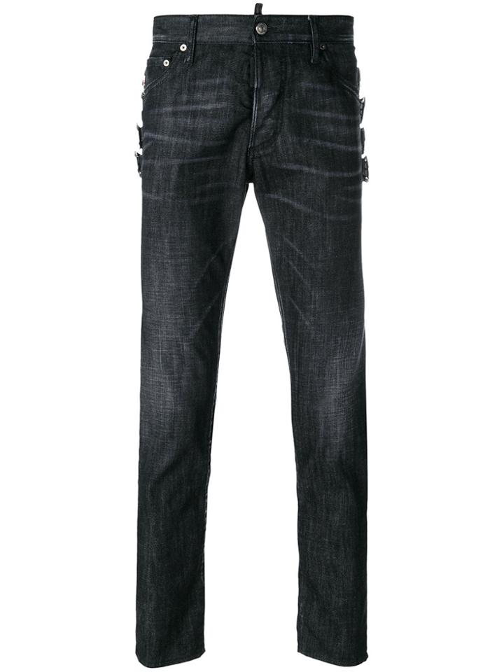 Dsquared2 Skinny Buckle Jeans - Black