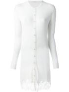 Givenchy Lace Hem Cardigan, Women's, Size: Medium, White, Silk/polyamide/viscose/cashmere