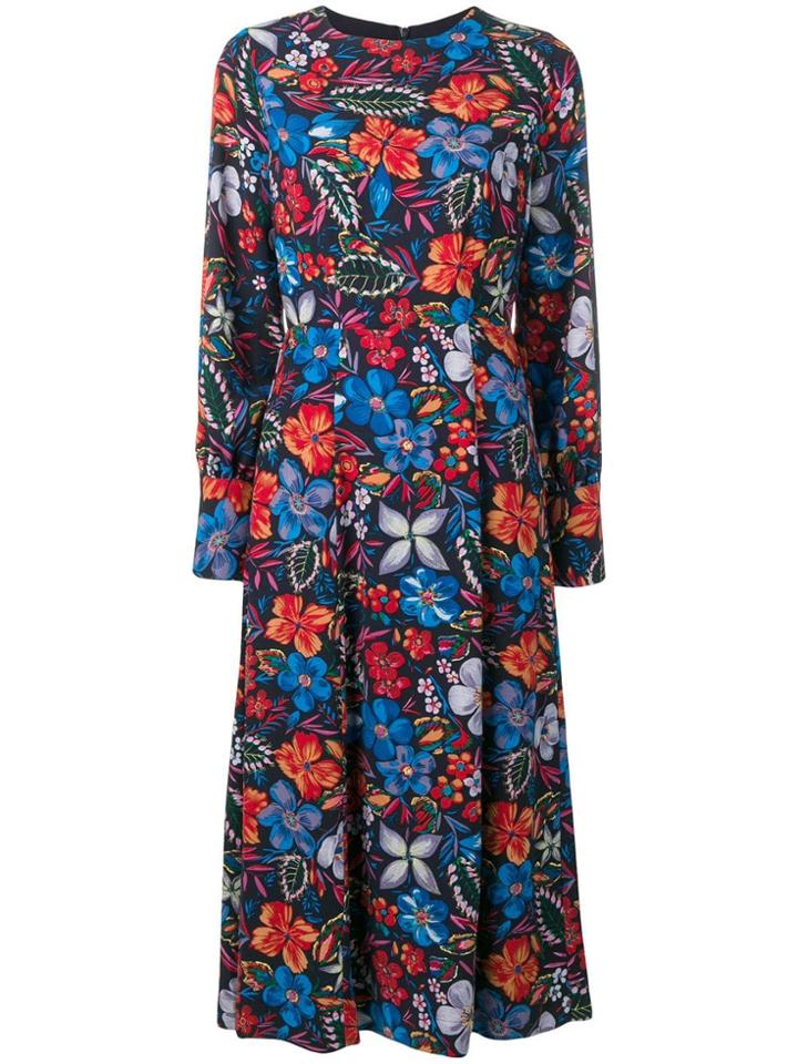 Essentiel Antwerp Saga Floral Midi Dress - Blue