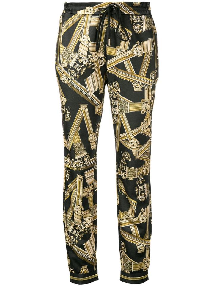 Versace Jeans Pillar Print Trousers - Black