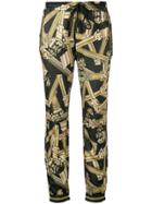 Versace Jeans Pillar Print Trousers - Black