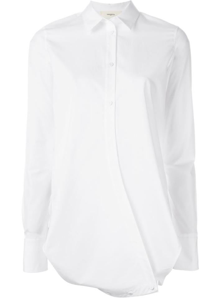 Ports 1961 Curved Shirt, Women's, Size: 42, White, Cotton