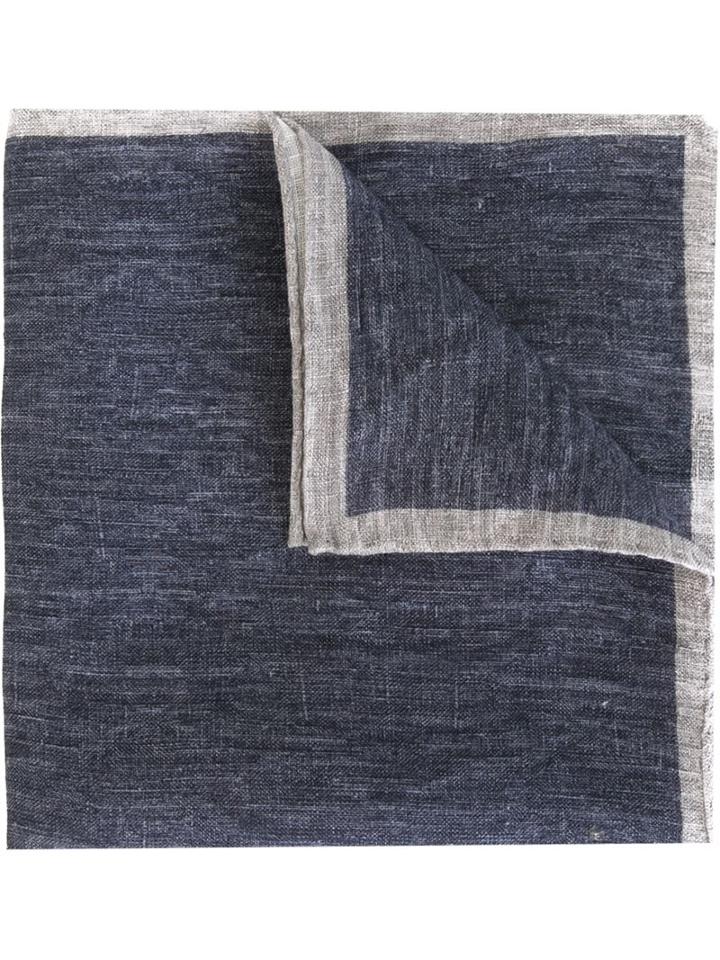 Eleventy Denim Effect Handkerchief, Men's, Blue, Linen/flax