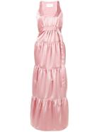 Cédric Charlier Ruched Long Dress - Pink