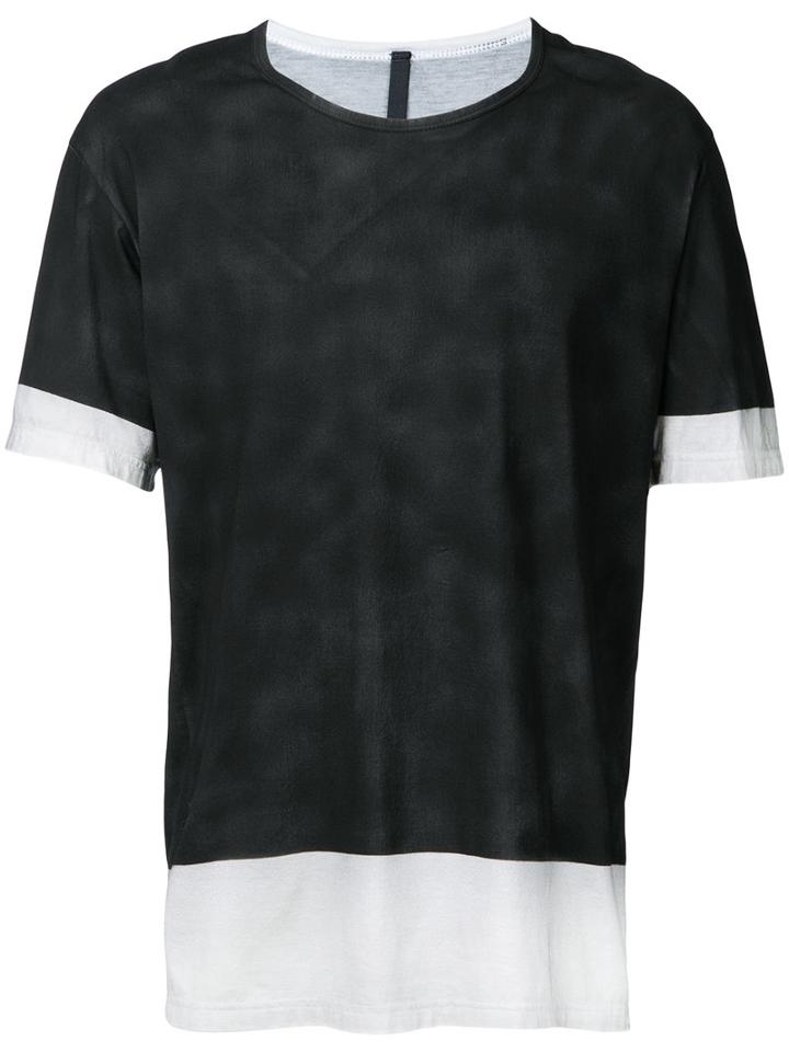 Round Neck Layered T-shirt - Men - Cotton - 1, Black, Cotton, Kazuyuki Kumagai