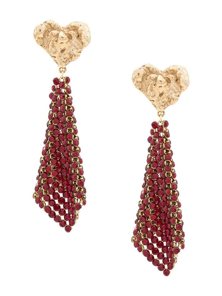 Magda Butrym Crystal Embellished Earrings - Red