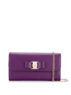 Salvatore Ferragamo Vara Bow Clutch Bag - Purple