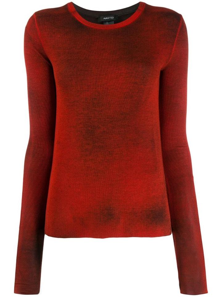 Avant Toi Ribbed Jumper - Red
