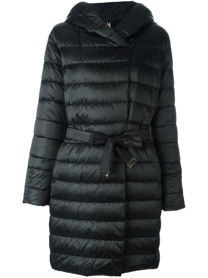 Max Mara Hooded Puffer Coat, Women's, Size: 46, Black, Feather Down/polyamide/polyester