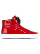 Versace Medusa Hi-top Sneakers, Women's, Size: 40, Red, Patent Leather/rubber