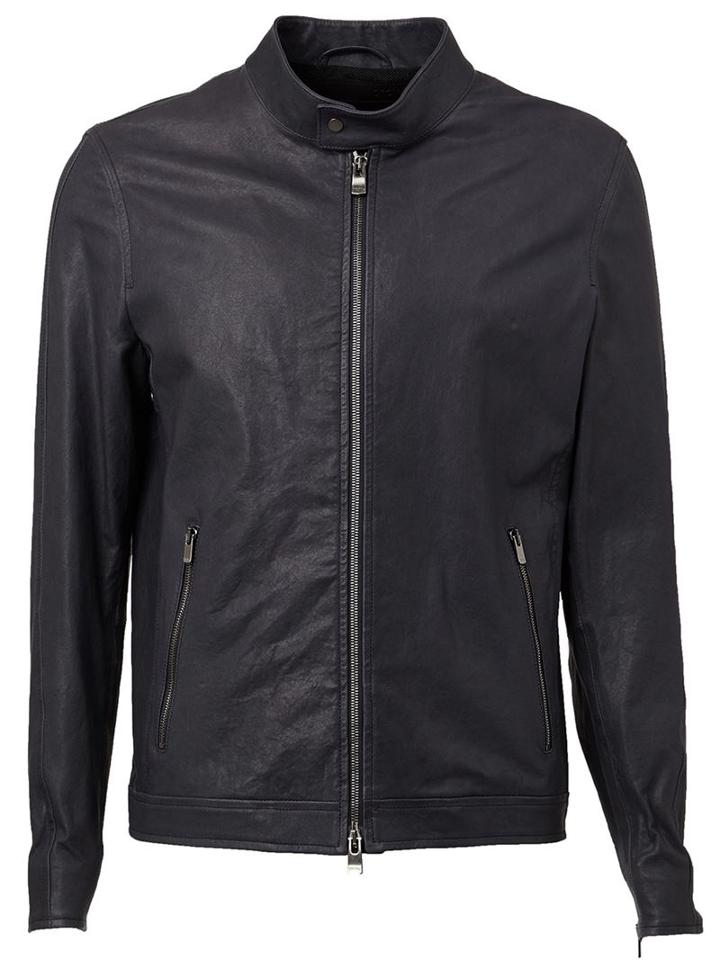 Drome Band Collar Jacket, Men's, Size: Large, Black, Sheep Skin/shearling/acetate/viscose