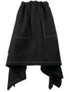 J.w.anderson - Draped Asymmetric Skirt - Women - Cotton - 10, Black, Cotton