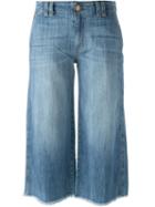 Current/elliott Raw Hem Cropped Jeans, Women's, Size: 25, Blue, Cotton/spandex/elastane