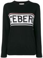Iceberg Logo Stripe Sweater - Black