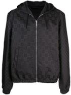Givenchy All-over Logo Print Hooded Jacket - Black