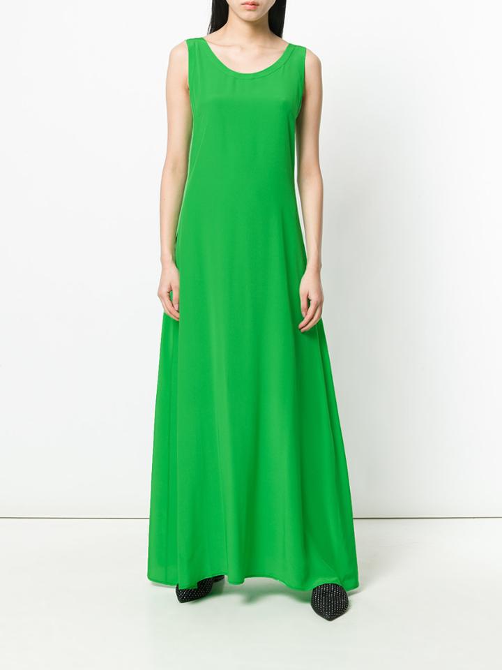 P.a.r.o.s.h. Back Tie Long Dress - Green