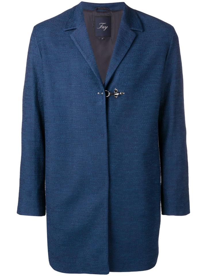 Fay Toggle Detail Coat - Blue