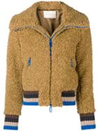 Marco De Vincenzo Furry Zipped Jacket - Neutrals