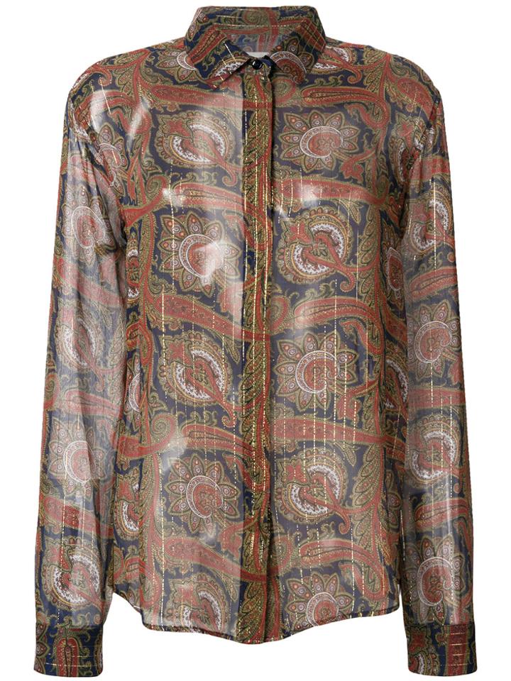 Saint Laurent Paisley Embroidered Shirt - Brown