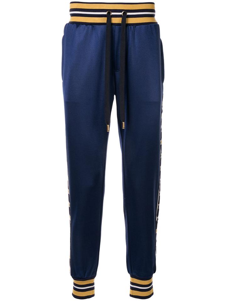 Dolce & Gabbana Logo Print Trousers - Blue
