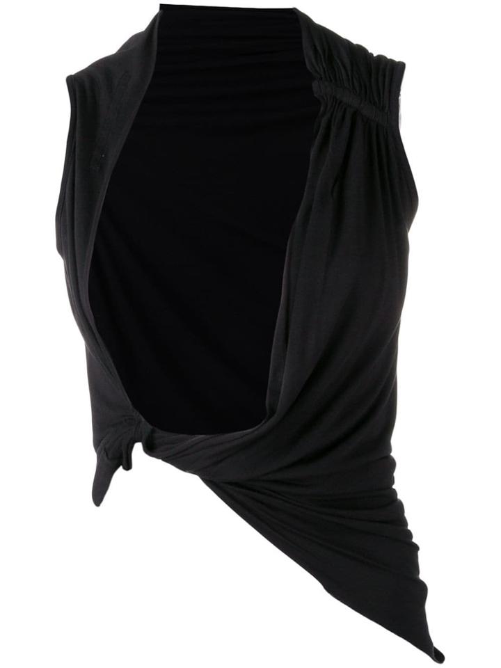 Rick Owens Lilies Deep V Neck Top - Black