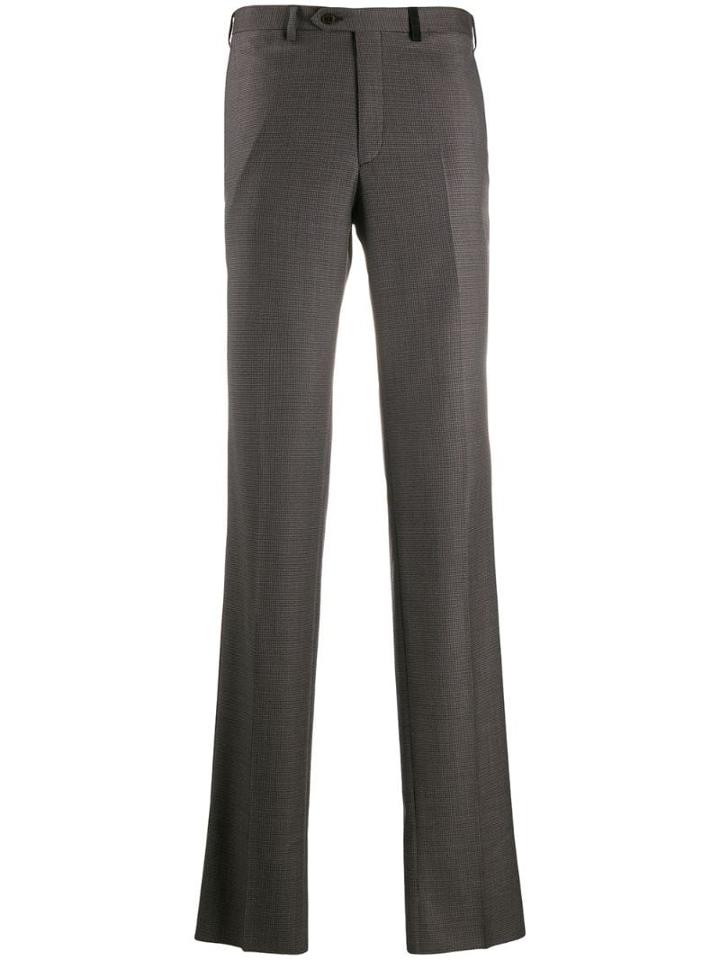 Brioni Slim Houndstooth Trousers - Grey