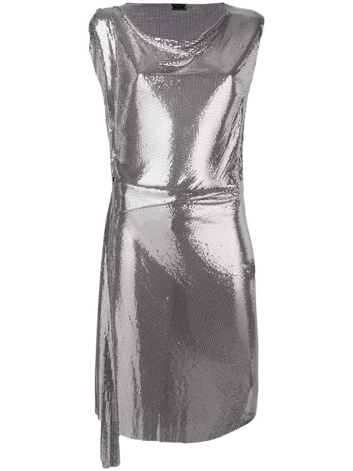Paco Rabanne Draped Midi Dress - Silver