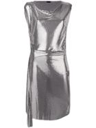 Paco Rabanne Draped Midi Dress - Silver