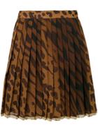 Versace Vintage Animal Printed Pleated Skirt - Brown