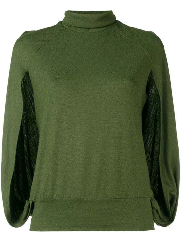 Plein Sud Arm Slits Blouse - Green